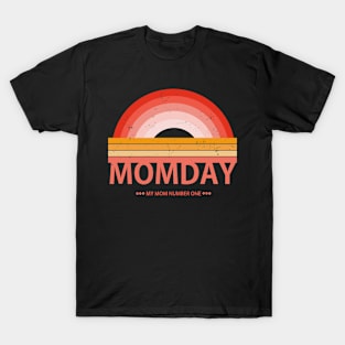 MomDay- My Mom Number One &Vintage rainbow T-Shirt